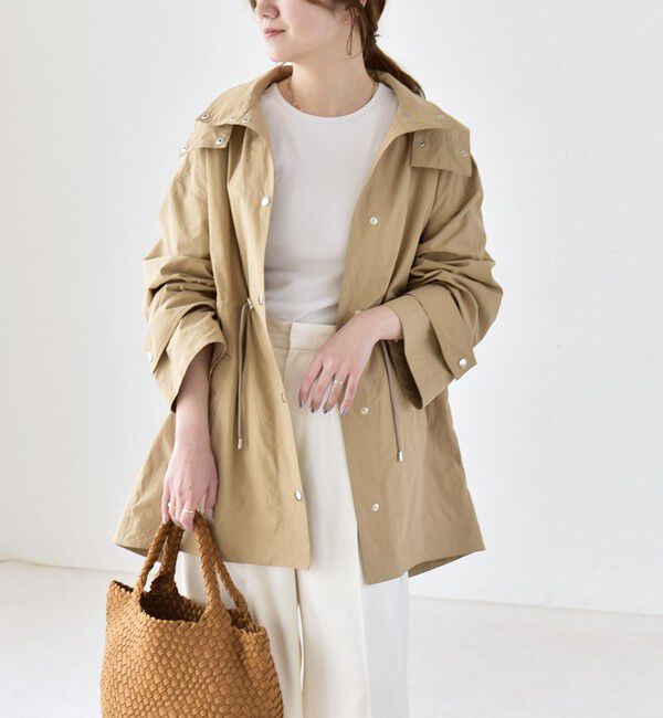 quaranciel「quaranciel:〈撥水加工/洗濯機可能〉ナイロン ドロスト フード ミディ ブルゾン」|その他|