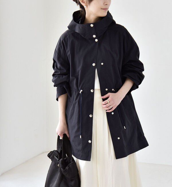 quaranciel「quaranciel:〈撥水加工/洗濯機可能〉ナイロン ドロスト フード ミディ ブルゾン」|その他|