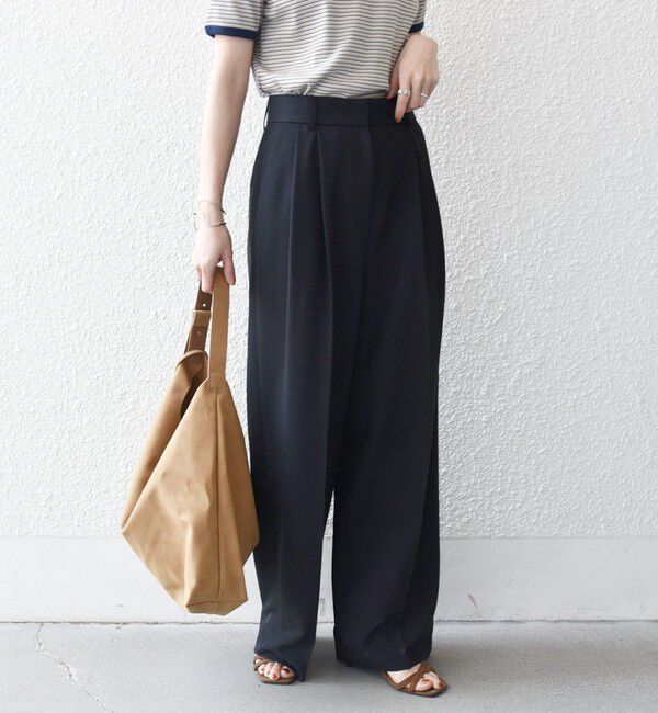 SHIPS any「《一部追加予約》SHIPS any:〈手洗い可能〉2タック ワイド パンツ」|スラックス|