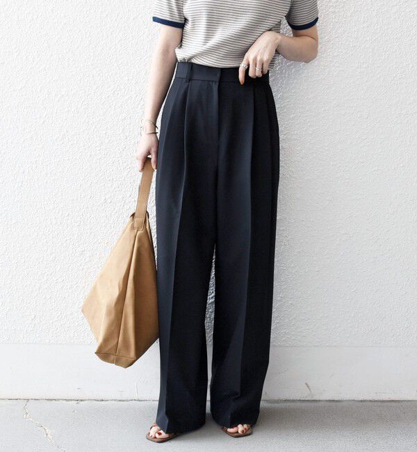 SHIPS any「《一部追加予約》SHIPS any:〈手洗い可能〉2タック ワイド パンツ」|スラックス|