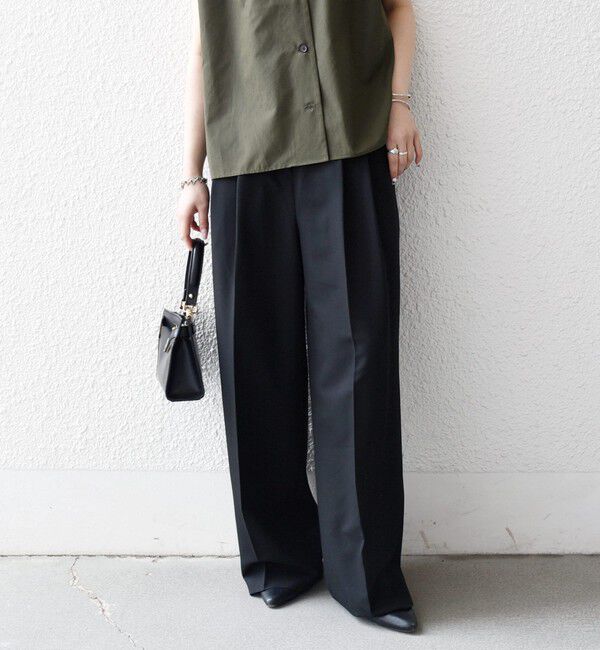 SHIPS any「《一部追加予約》SHIPS any:〈手洗い可能〉2タック ワイド パンツ」|スラックス|
