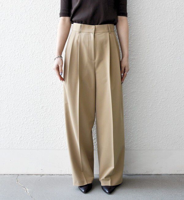 SHIPS any「《一部追加予約》SHIPS any:〈手洗い可能〉2タック ワイド パンツ」|スラックス|