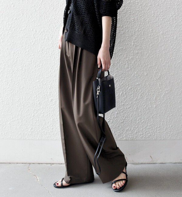 SHIPS any「《一部追加予約》SHIPS any:〈手洗い可能〉2タック ワイド パンツ」|スラックス|