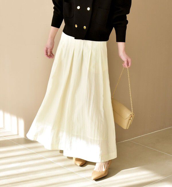 quaranciel「quaranciel:〈洗濯機可能〉ナイロン ステッチ タック フレア スカート」|スカート|