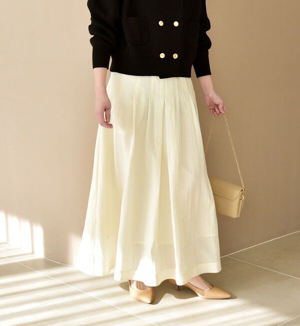 quaranciel「quaranciel:〈洗濯機可能〉ナイロン ステッチ タック フレア スカート」|スカート|