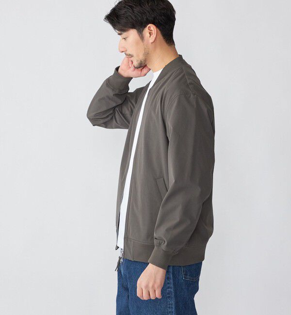 SHIPS「SHIPS:〈撥水/UVカット〉MA-1 リブ ブルゾン」|ブルゾン・スタジャン|