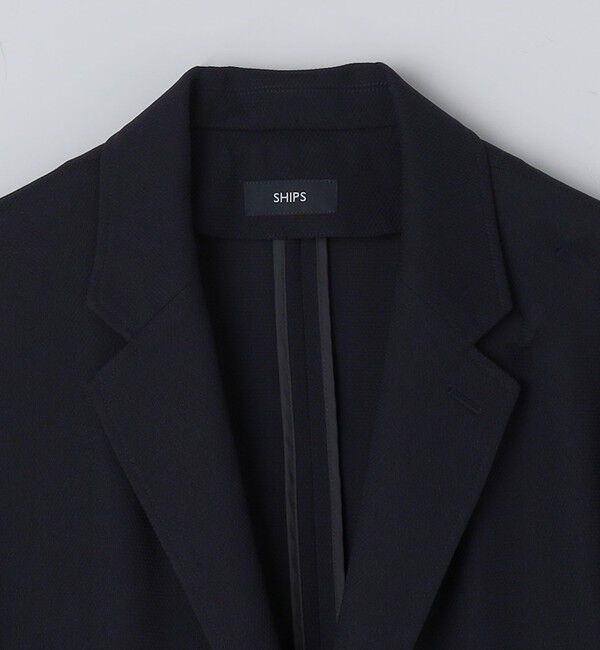 SHIPS「SHIPS:〈防しわ/吸水速乾/洗濯機可能〉RIRANCHA(R) からみ織り ネイビー ジャケット」|テーラードジャケット|
