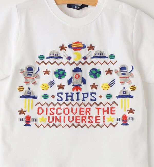 SHIPS KIDS「SHIPS KIDS:80～90cm / スペース 刺繍 Tシャツ 」|Tシャツ・カットソー|