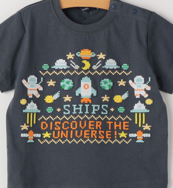 SHIPS KIDS「SHIPS KIDS:80～90cm / スペース 刺繍 Tシャツ 」|Tシャツ・カットソー|
