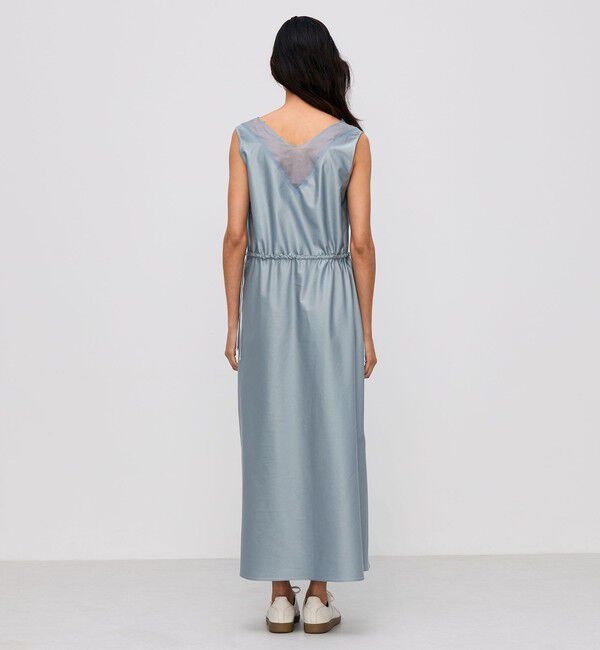 BACCA「コットンバックサテン オーガンジーコンビドレス」|ワンピース|