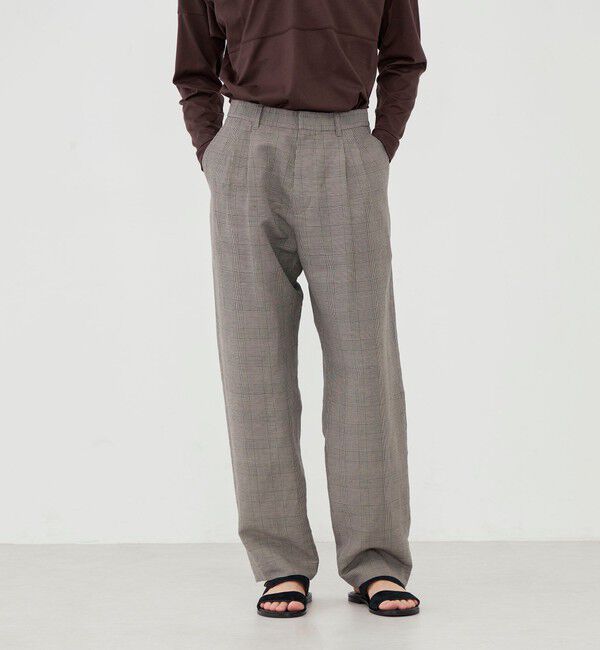 GALERIE VIE「リネンキュプラシルクコンパクト ツータックパンツ」|その他|