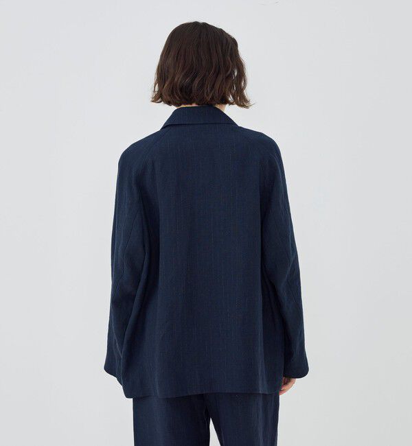 GALERIE VIE「マリンカナパストライプ ラグランスリーブジャケット」|テーラードジャケット|