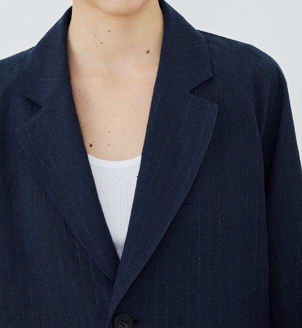 GALERIE VIE「マリンカナパストライプ ラグランスリーブジャケット」|テーラードジャケット|