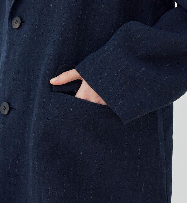 GALERIE VIE「マリンカナパストライプ ラグランスリーブジャケット」|テーラードジャケット|