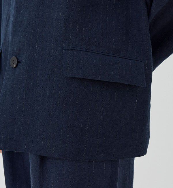 GALERIE VIE「マリンカナパストライプ ラグランスリーブジャケット」|テーラードジャケット|