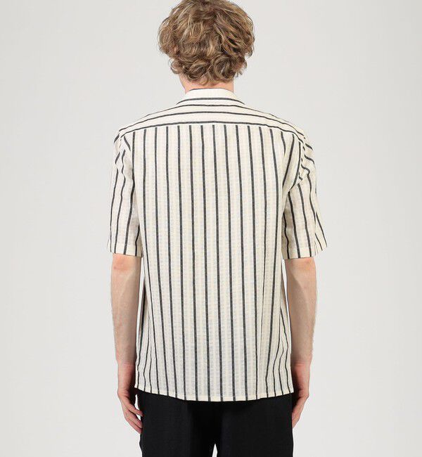 TOMORROWLAND MENS「【別注】Salbatore Piccolo BRYAN コットンリネンストライプ オープンカラー ハーフスリーブシャツ」|シャツ・ブラウス|
