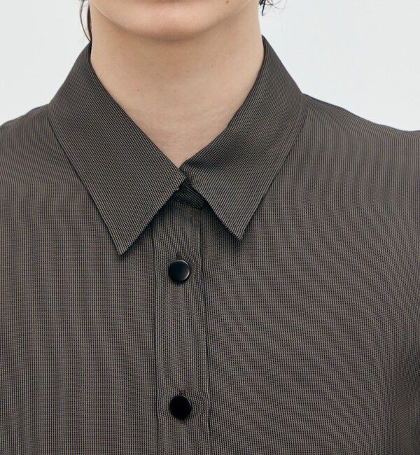 BACCA「レーヨンハウンドトゥース レギュラーカラーシャツ」|シャツ・ブラウス|