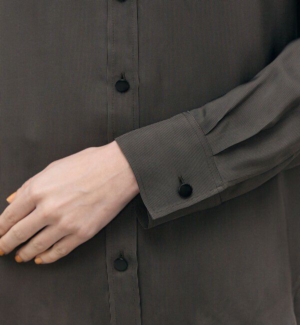 BACCA「レーヨンハウンドトゥース レギュラーカラーシャツ」|シャツ・ブラウス|