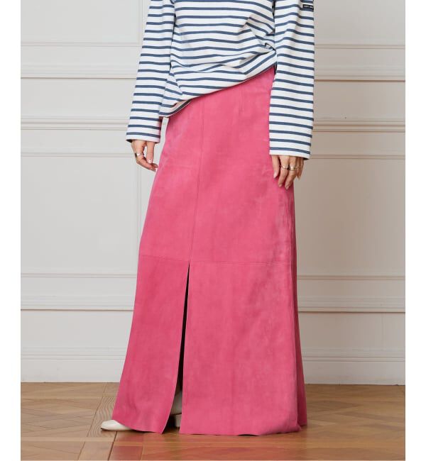 IENA LA BOUCLE「IENA LA BOUCLE ゴートスエードタイトスカート」|スカート|ピンク