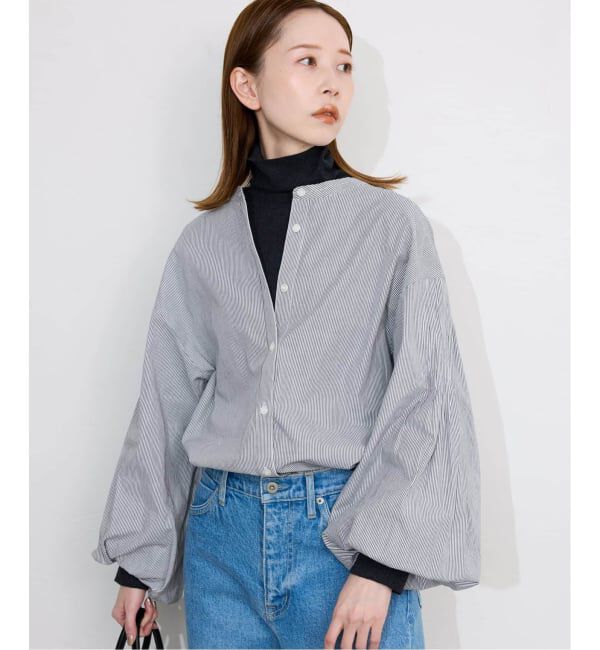 SLOBE IENA「《WEB限定/追加2》ピンタックバルーンスリーブブラウス」|シャツ・ブラウス|