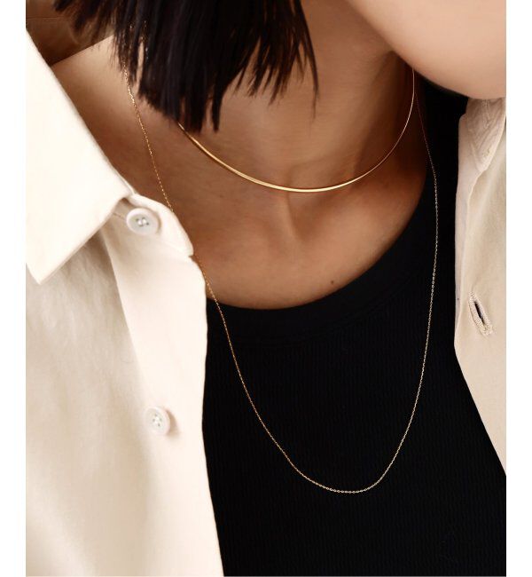 Lilas by Spick&Span「※シャインカットアズキチェーンネックレス 50cm K18」|ネックレス|ゴールド