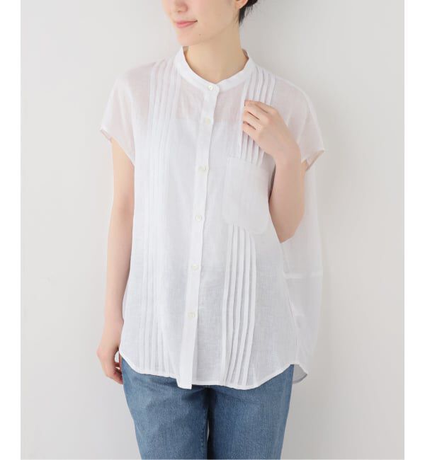  「【洗える】Munich/ミューニック ピンタックリネンシャツ」|シャツ・ブラウス|ホワイト