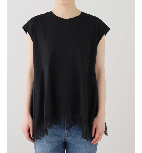  「【洗える】CHIGNON/シニヨン  レースフレンチカットソー」|Tシャツ・カットソー|