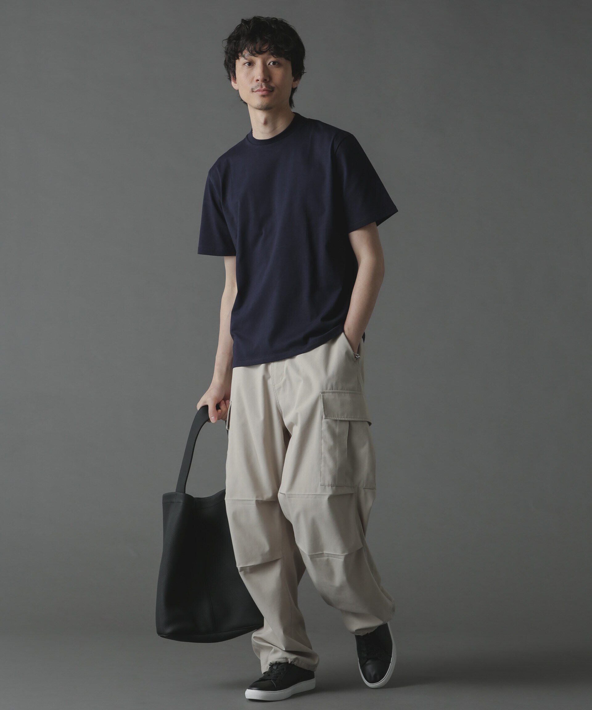 nano･universe「ジャケT(R) クルーネック 半袖」|Tシャツ・カットソー|ネイビー