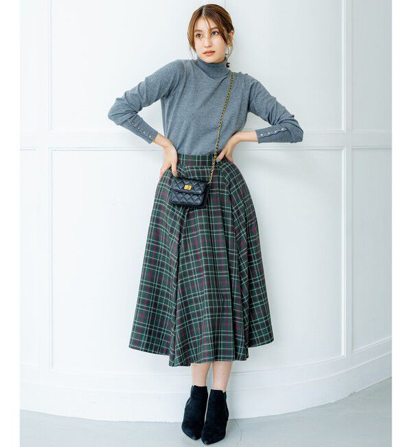 組曲「シアーツイルチェック フレアスカート」|スカート|