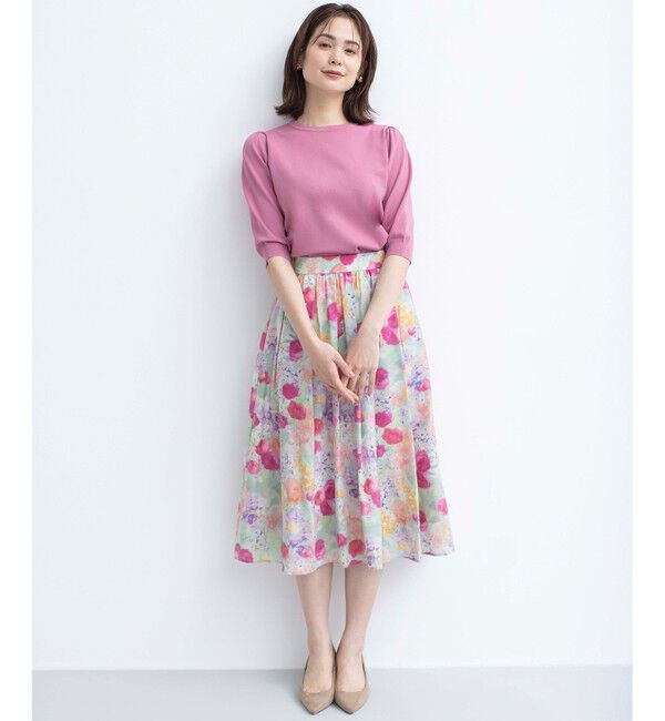 組曲「ピオニーシフォンプリント フレアスカート」|スカート|