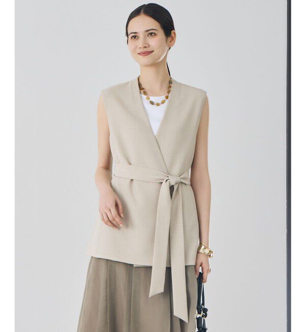 自由区「【カタログ掲載】リラックスバスケットノーカラー ジレ」|ベスト・ジレ|フラックス