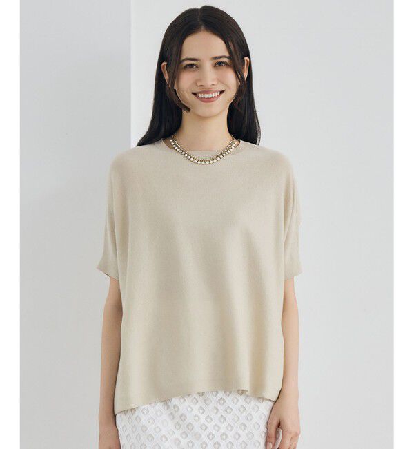 自由区「【カタログ掲載】ドライシアーファインゲージプルオーバー ニット」|ニット・セーター|ベージュ