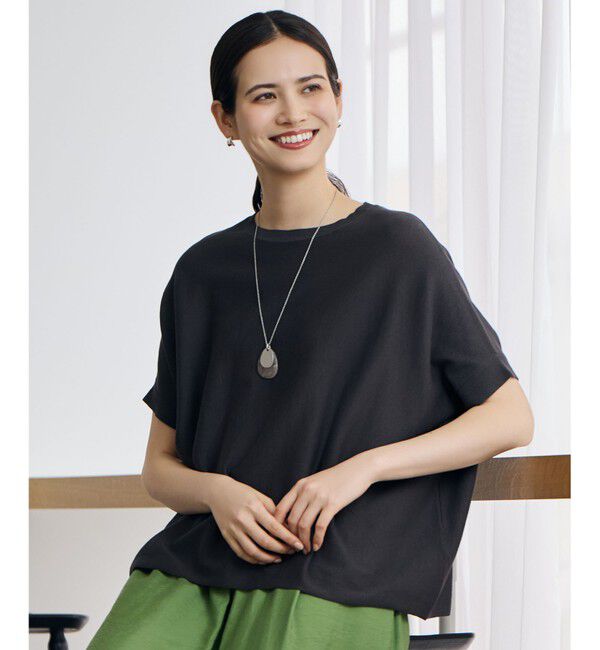 自由区「【カタログ掲載】ドライシアーファインゲージプルオーバー ニット」|ニット・セーター|ブラウン