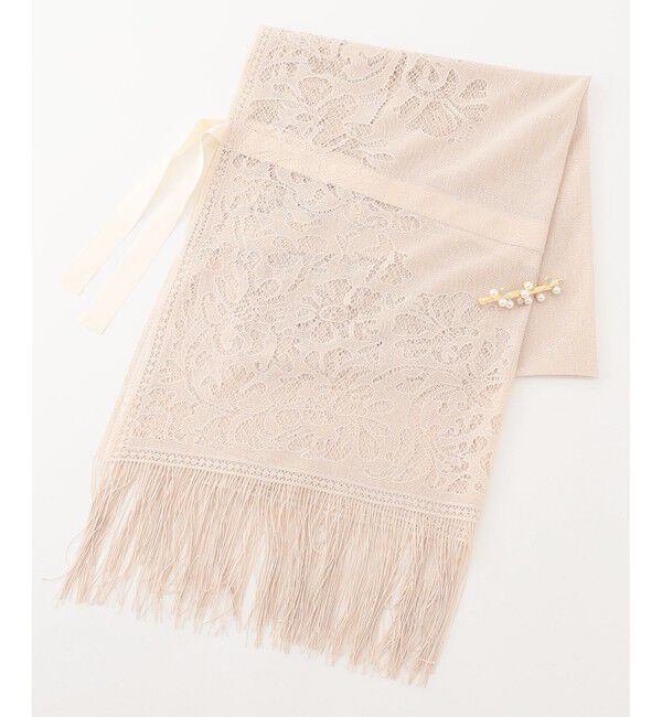 GRACE CONTINENTAL「ピン付レースストール」|ストール|ベージュ
