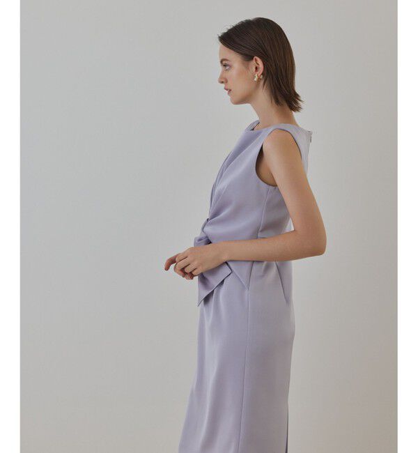 GRACE CONTINENTAL「サテンクロスドレープワンピース」|ドレス|