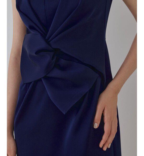 GRACE CONTINENTAL「サテンクロスドレープワンピース」|ドレス|