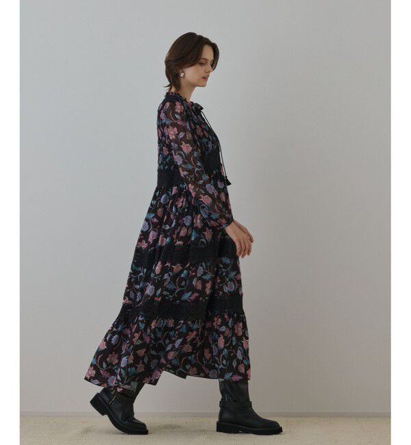 GRACE CONTINENTAL「サラサプリントティアードワンピース」|ワンピース|