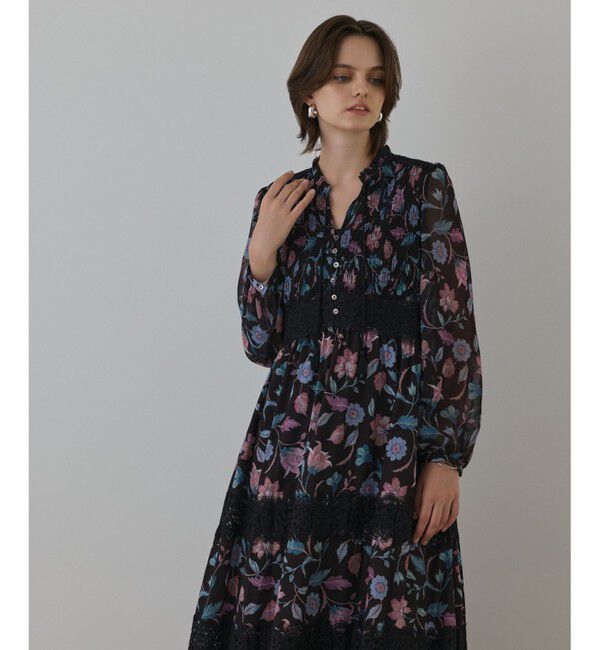 GRACE CONTINENTAL「サラサプリントティアードワンピース」|ワンピース|