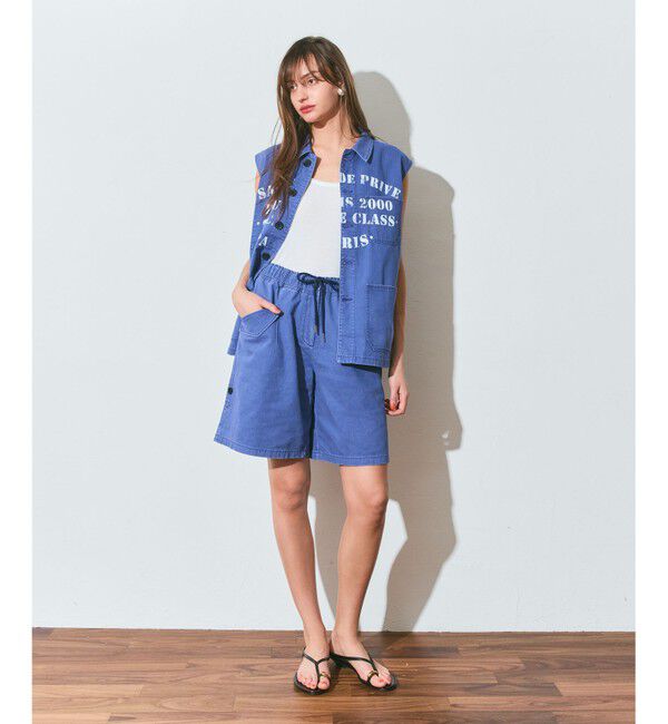 Grace Class「ヘリンボーンツイルハーフパンツ」|その他|ネイビー