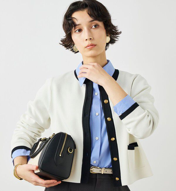 NOLLEY'S「《手洗い可能》ビオグレースミラノリブジャケット」|カーディガン|ホワイト系2