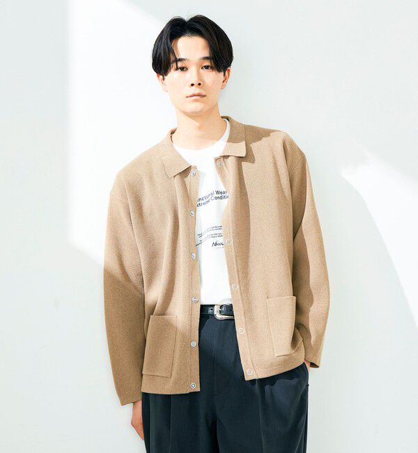 GLOSTER「【品よく羽織れる】COACH KNITカーデ」|カーディガン|ベージュ