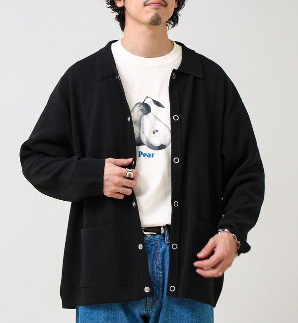 GLOSTER「【品よく羽織れる】COACH KNITカーデ」|カーディガン|ブラック