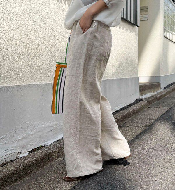 fredy emue「LINEN セミワイドリラクシーパンツ」|チノ|