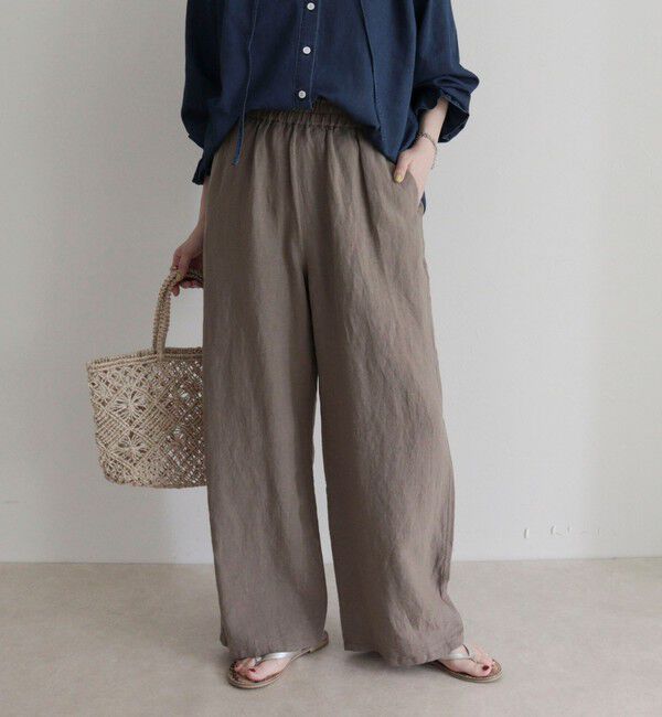 fredy emue「LINEN セミワイドリラクシーパンツ」|チノ|
