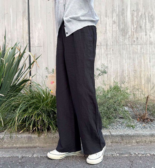 fredy emue「LINEN セミワイドリラクシーパンツ」|チノ|