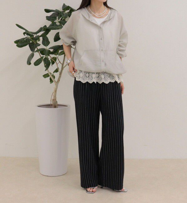 fredy emue「【大人気リバイバル】シアーフーディシャツブルゾン」|シャツ・ブラウス|