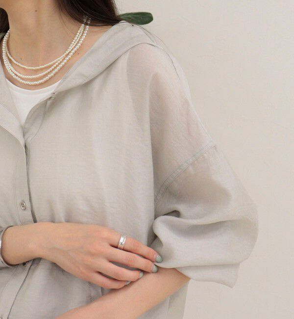 fredy emue「【大人気リバイバル】シアーフーディシャツブルゾン」|シャツ・ブラウス|