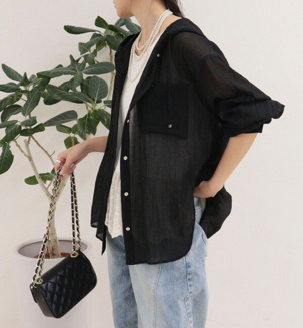 fredy emue「リネン混楊柳フーディシャツ」|シャツ・ブラウス|