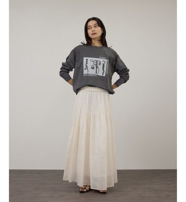 SALON adam et rope'「【WEB限定】コットンオーガンジーギャザースカート / イージーケア」|スカート|