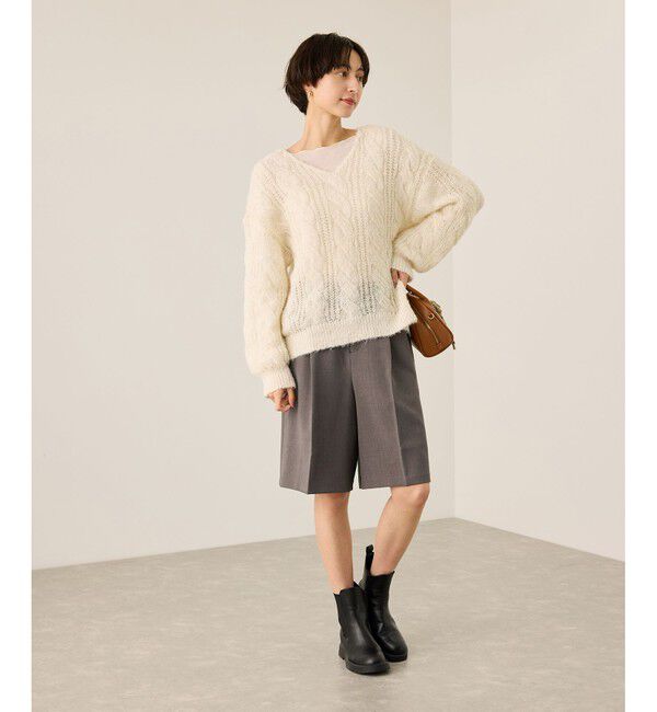 Rope&rsquo;Picnic「ウエストタックハーフパンツ」|チノ|